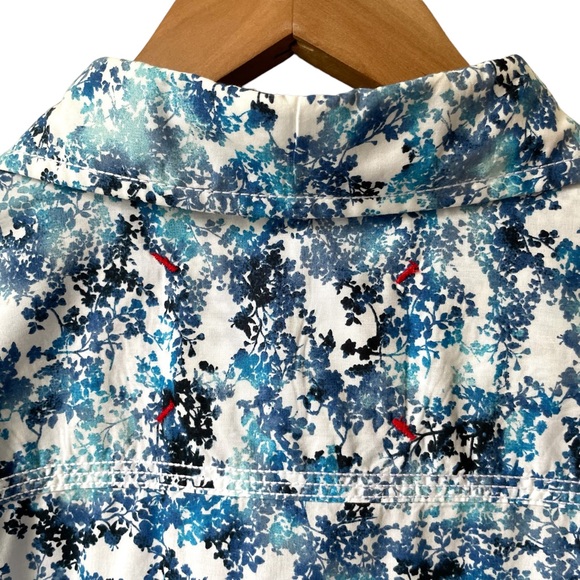 Robert Graham | Blue Floral Tailored Fit Button Up Dress Shirt Size XL - Picture 4 of 9